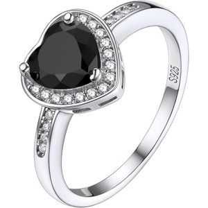 Sterling Silver 1 Carat Heart/Round Cut Gemstone Cubic Zirconia Rings for Women